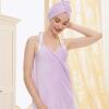 ANGESHA 1Set Microfiber Bath Caps and Wearable Camisole Towel Set for Quick Drying and Comfort view 2
