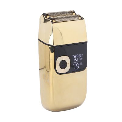 Electric for Men with LCD Display 3-Speed USB Rechargeable Trimmer Gold-Toned Facial Hair Groomer