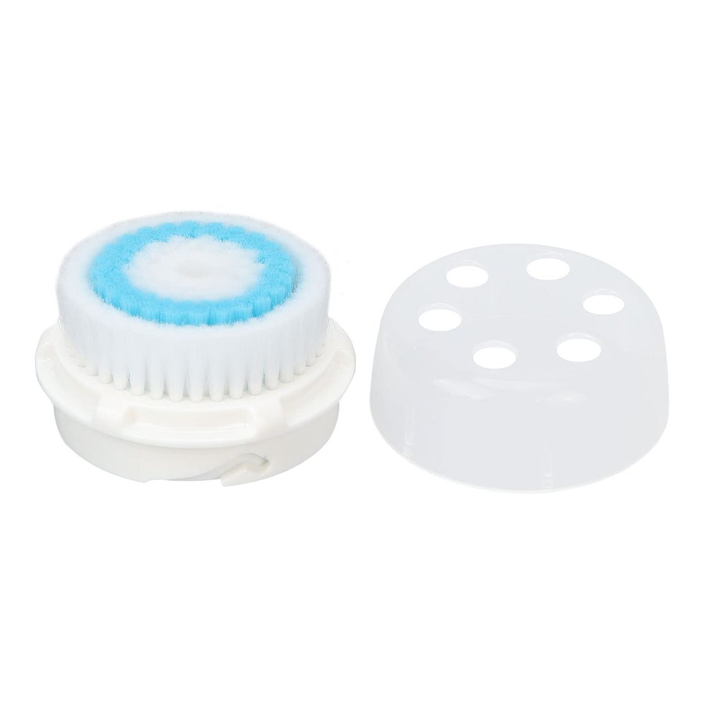 Facial Cleansing Brush Head Soft Dense Foam Deep Cleaning Makeup Remover for Electric Face Cleaner Daily Skin Care ABS Material (Blue)