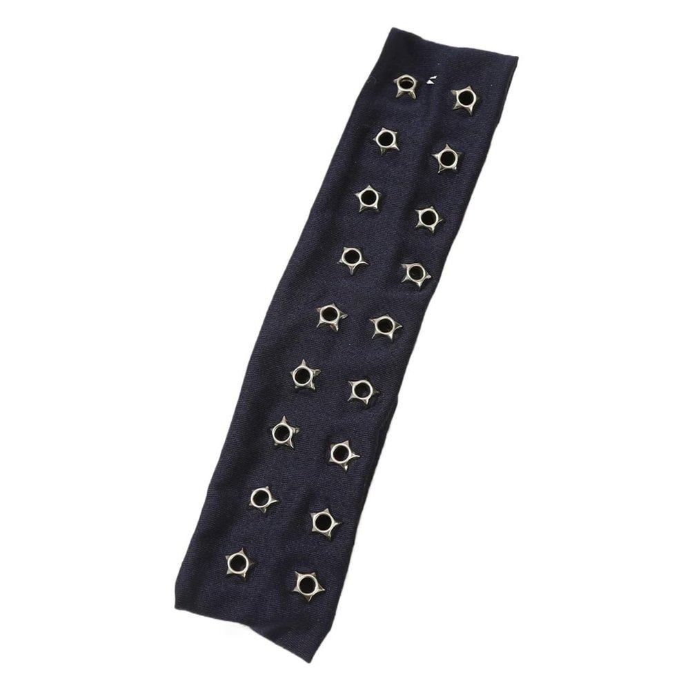 Alianm Grommet Headband For Women 6Pcs Star Hollowed Out Eyelets Headband Fashion Headbands For Women High Elastic Wide Hair Band Punk Hair Accessories New(ColorA)