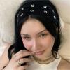 Alianm Grommet Headband For Women 6Pcs Star Hollowed Out Eyelets Headband Fashion Headbands For Women High Elastic Wide Hair Band Punk Hair Accessories New(ColorA) view 2