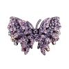 Rhinestone Hair Clips Claw ClipCrystal Butterfly Hair Clip, Three-Tier Design with Czech Drill Rhinestones, Purple, 4.72 x 2.76 Inch, Detachable Leather Backing view 1