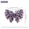 Rhinestone Hair Clips Claw ClipCrystal Butterfly Hair Clip, Three-Tier Design with Czech Drill Rhinestones, Purple, 4.72 x 2.76 Inch, Detachable Leather Backing view 3