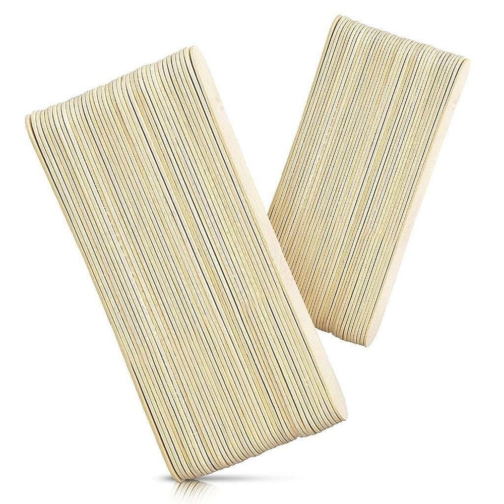 For 100 pcs Large Wax Spatulas Waxing Hair Removal Wood Sticks Applicators