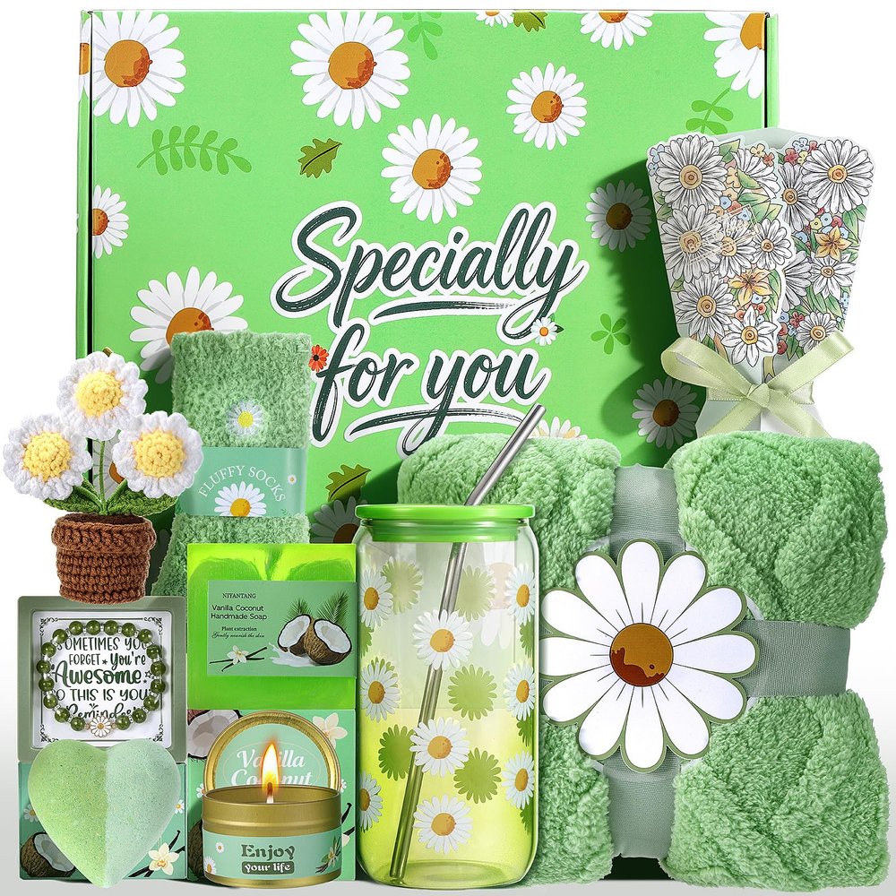 Birthday Gifts for Women, Daisy Self Care Gift Baskets for Women