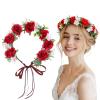 Red Flower Crown Headband - Flower Crowns for Women Rose Flower Headband view 1
