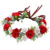 Red Flower Crown Headband - Flower Crowns for Women Rose Flower Headband view 2