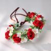 Red Flower Crown Headband - Flower Crowns for Women Rose Flower Headband view 4