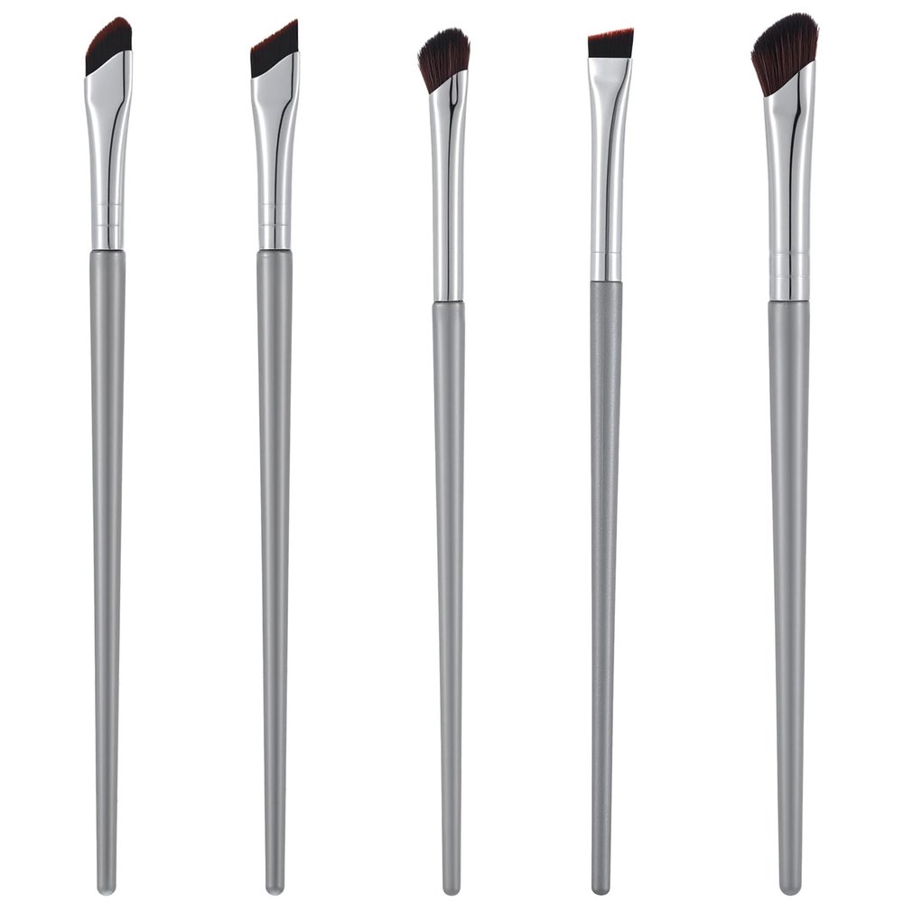 5 Pack Angled Eyeliner Brush, Concealer Brush, Eye Brow Angle Brow Brushes Flat Gel Eye Makeup Contour for Precision Application Beauty Cosmetic Tool for Tinting With Soft Synthetic Hairs