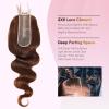 #4 Brown Body Wave 3 Bundles & 2x6 HD Lace Closure Human Hair 14 16 18+14 view 4