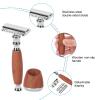 Double Manual with Wood Handle for Men Lightweight Portable Shave No Ingrown Hairs Ideal Him  100% Walnut Grain Finish view 2