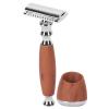 Double Manual with Wood Handle for Men Lightweight Portable Shave No Ingrown Hairs Ideal Him  100% Walnut Grain Finish view 3