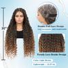 Olymei Faux Locs Braided Wigs Knotless Locs Braid Wig for Women Braided Lace Front Wig Locs Braided Wig with Baby Hair Full Double Lace Front Braided Wigs with Boho Curls Ends 30" Light Brown view 2