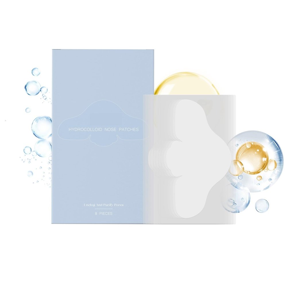Kcaonni Hydrocolloid Nose Patches, Hydrocolloid Patches, Overnight Blackhead Remover, Absorbs Gunk, Hydrating and Moisturizing 8pcs