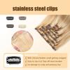 P27/613 Blonde Clip in Hair Extensions - 20 Inch Real Highlight Human Hair,120g 7pcs,Honey Blonde Human Hair Extensions Clip ins for Women view 3