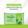 Simple Kind To Skin Cleansing Makeup Remover Wipes - Vegan Facial Cleanser Wipes with Vitamin B5 and E - Removes Waterproof Makeup - 4 pc view 2