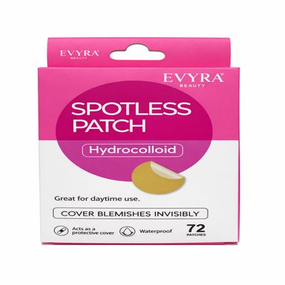Evyra Spotless Patch Invisible Hydrocolloid Blemish Cover Dots Ultra-Thin, Clear Spot Stickers for Discreet Coverage 72 Count
