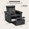 VARONXE Pedicure Chair No Plumbing, Professional Reclining Pedicure Station for Nail Tech, Foot Spa Unit w/Adjustable Footrest & Headrest, Pull-Out Base for Small Space, Black view 2