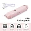 Denash Dual Head Electric Shaver, Trimmer for Body Hair and Smooth Shaving Head for Fine Hair, with 2mm Comb and Cleaning Brush for Women Men (Pink) view 2
