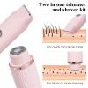 Denash Dual Head Electric Shaver, Trimmer for Body Hair and Smooth Shaving Head for Fine Hair, with 2mm Comb and Cleaning Brush for Women Men (Pink) view 4