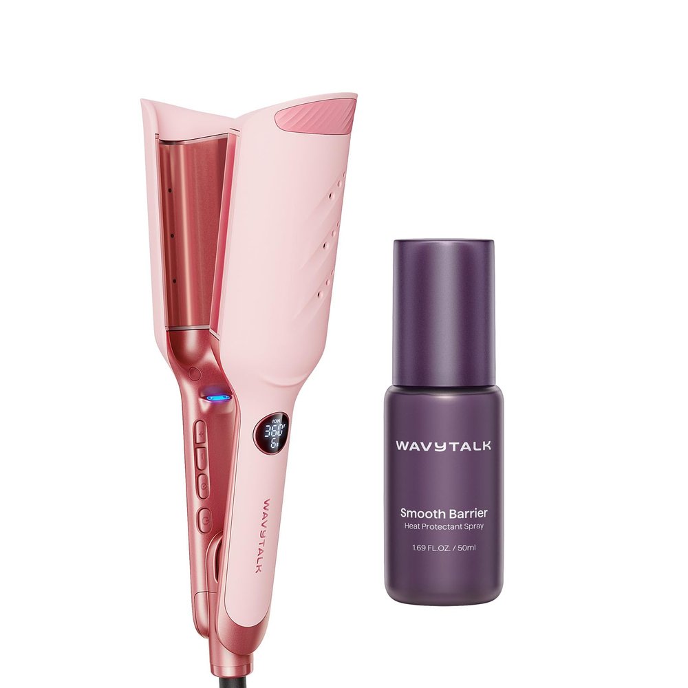 Wavytalk Power Wave Hair Crimper and Heat protectant Spray for Hair 1.69 Fl Oz
