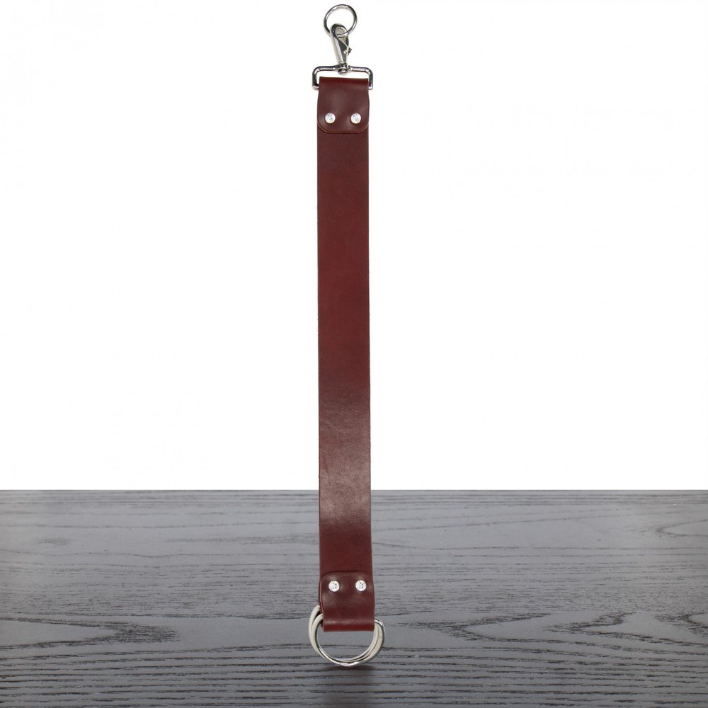 2" Burgundy Latigo Leather Starter Strop with Nickel D-Rings