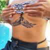 Lotus Flower Mandala Temporary Tattoo Large Black Henna Chain Tear Drop Arabic For Underboob Chest Sternum Back Waterproof Fake tattoo Body makeup scar cover up Jewel Mandala Ornamental Body Art (3) view 1