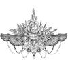 Lotus Flower Mandala Temporary Tattoo Large Black Henna Chain Tear Drop Arabic For Underboob Chest Sternum Back Waterproof Fake tattoo Body makeup scar cover up Jewel Mandala Ornamental Body Art (2) view 3