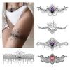 Lotus Flower Mandala Temporary Tattoo Large Black Henna Chain Tear Drop Arabic For Underboob Chest Sternum Back Waterproof Fake tattoo Body makeup scar cover up Jewel Mandala Ornamental Body Art (6) view 2