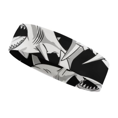 BESCHOC Shark Sweatbands Sports Headband for Men & Women Headband for Tennis, Basketball, Running, Gym and Fitness