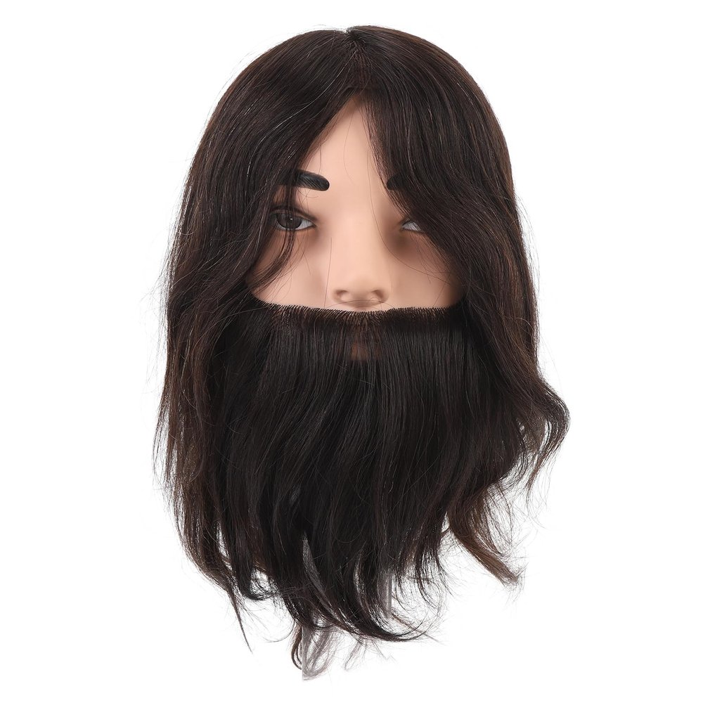 Male Mannequin Head with Beard Simulation Premium Barber Manikin Head Model for Hair Styling Practice and Professional Display Resin PVC Material
