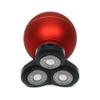 Electric Rotary Shaver for Men, Red Spherical Ball Shape Design with 3 Floating Heads and Cleaning Brush view 2