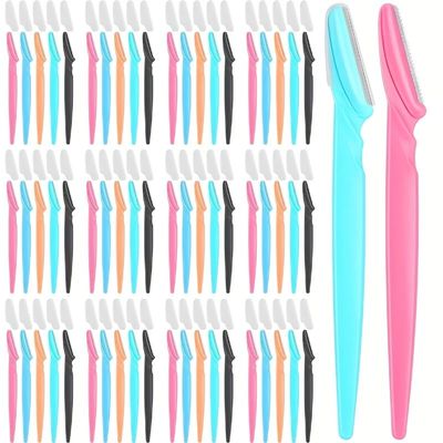 12 Pieces of Eyebrow and Beard Trimmers, Multi-purpose Facial Razors, Exfoliating Skin Scraping Tools, Eyebrow Trimmers with Safety Covers, Facial Hair Removal Kits