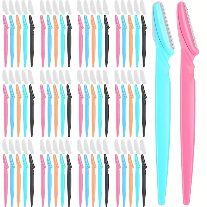 12 Pieces of Eyebrow and Beard Trimmers, Multi-purpose Facial Razors, Exfoliating Skin Scraping Tools, Eyebrow Trimmers with Safety Covers, Facial Hair Removal Kits