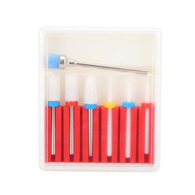 7Pcs Nail Drill Bit Set, Professional Manicure Pedicure Bits, Ceramic Tungsten Steel Electric Burr Polishing Machine Cutters with 3 Types for Nails Plastic Metal Stone Ceramic Tile (GH-01)