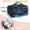 Ourtheme Butterflies Bubbles Travel Makeup Bag Waterproof Portable Pouch Open Flat Toiletry Bags Toiletries Cosmetics Traveling Organizer for Women Men view 2