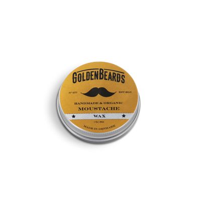 Golden Beards Mustache Wax  Organic & Natural Medium Hold Styling Wax for Men, Nourishing Beeswax & Oils, Handmade in Denmark 30ml (1oz)