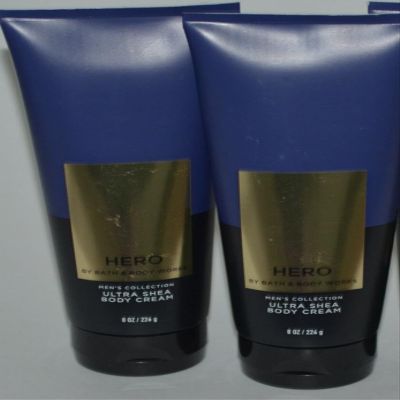 2 HERO MEN'S COLLECTION ULTRA SHEA bath BODY CREAM 8 OZ LOTION