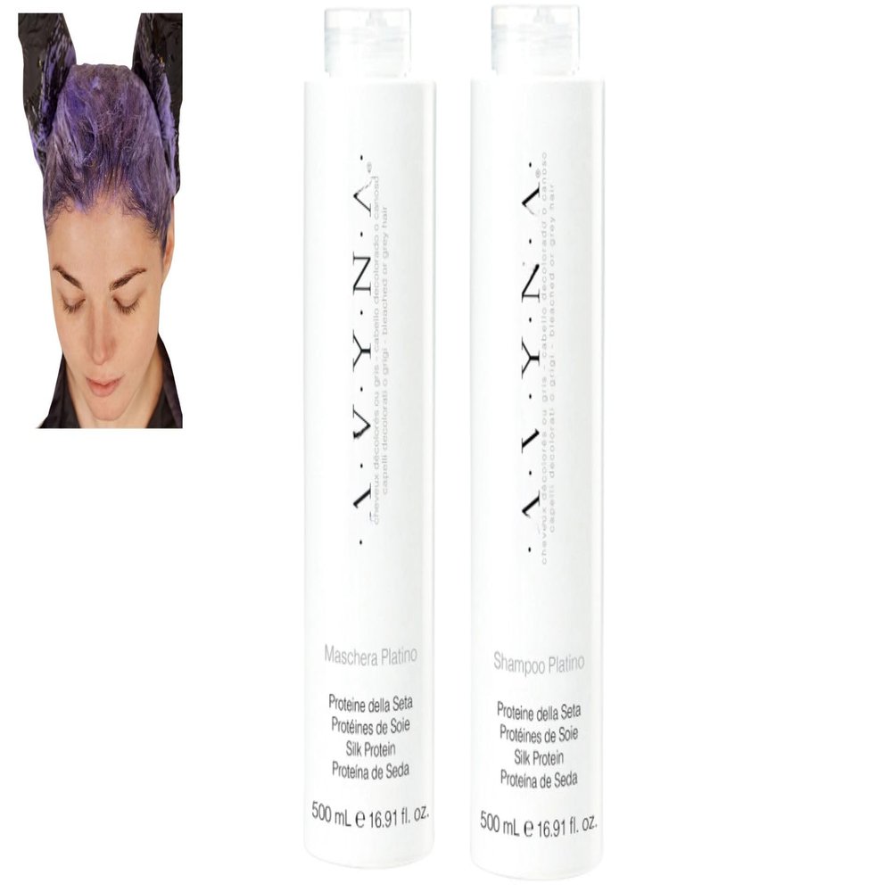 Avynaa Purple Shampoo and Conditioner (Maschera) Set 16.91 fl oz (Maschera Platino)