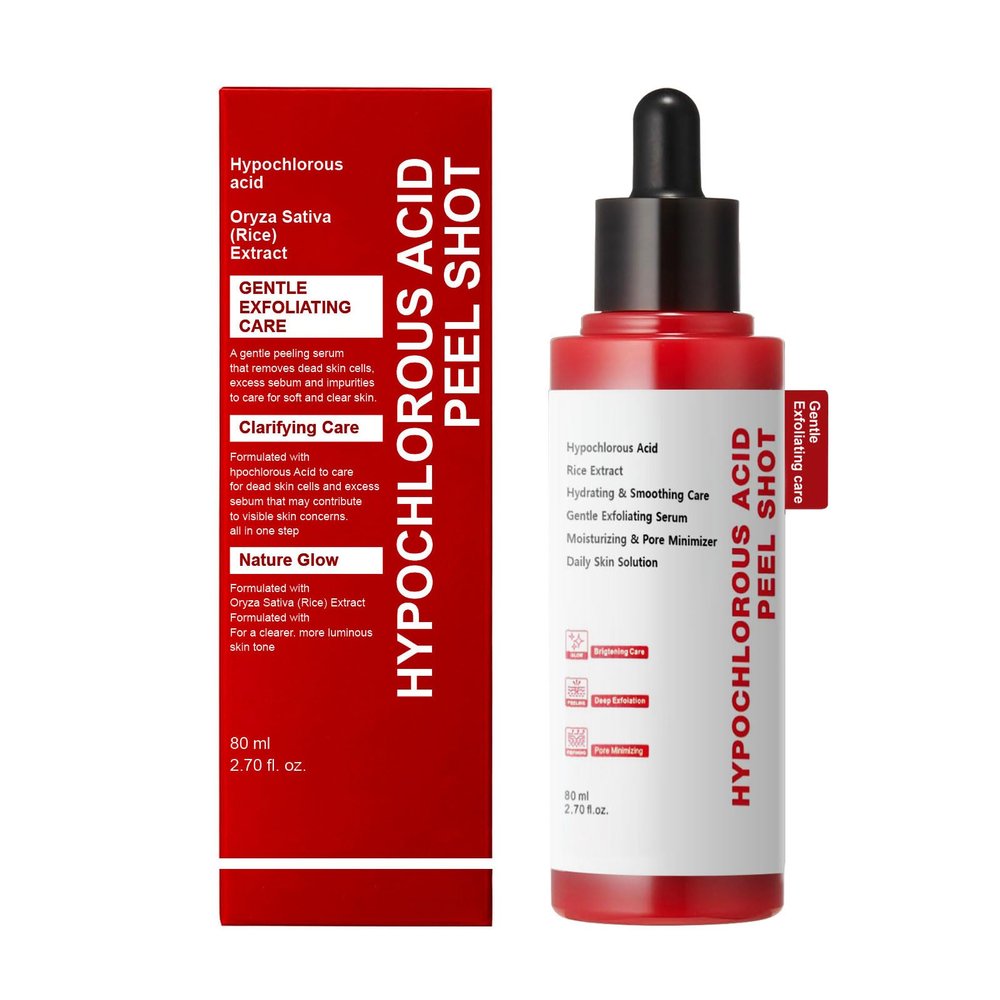 Gentle Exfoliating Serum with Hypochlorous Acid & Rice Extract - Daily Peel Solution for Smooth & Radiant Skin - 80ml