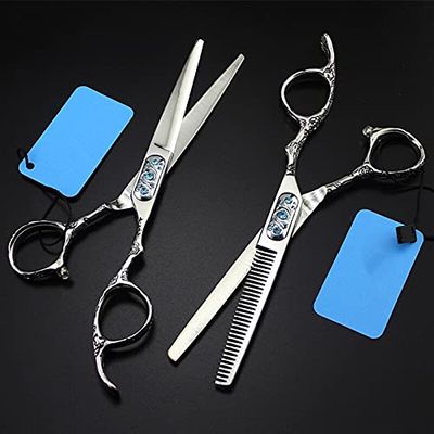 6 inch Professional 440c Plum Handle Hair Scissors Hair Cutting Barber Cut Salon thinning Shears Hairdressing Scissors