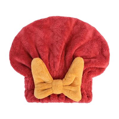 Absorbent Head Wrap Cap - 27x26cm Wet Hair Drying, Soft Gentle Bowknot Design, Versatile Cap Wrap Function, Simplifies Hair Care, Home Vacation Beach Swimming Shower | for Bathing Gym Routine