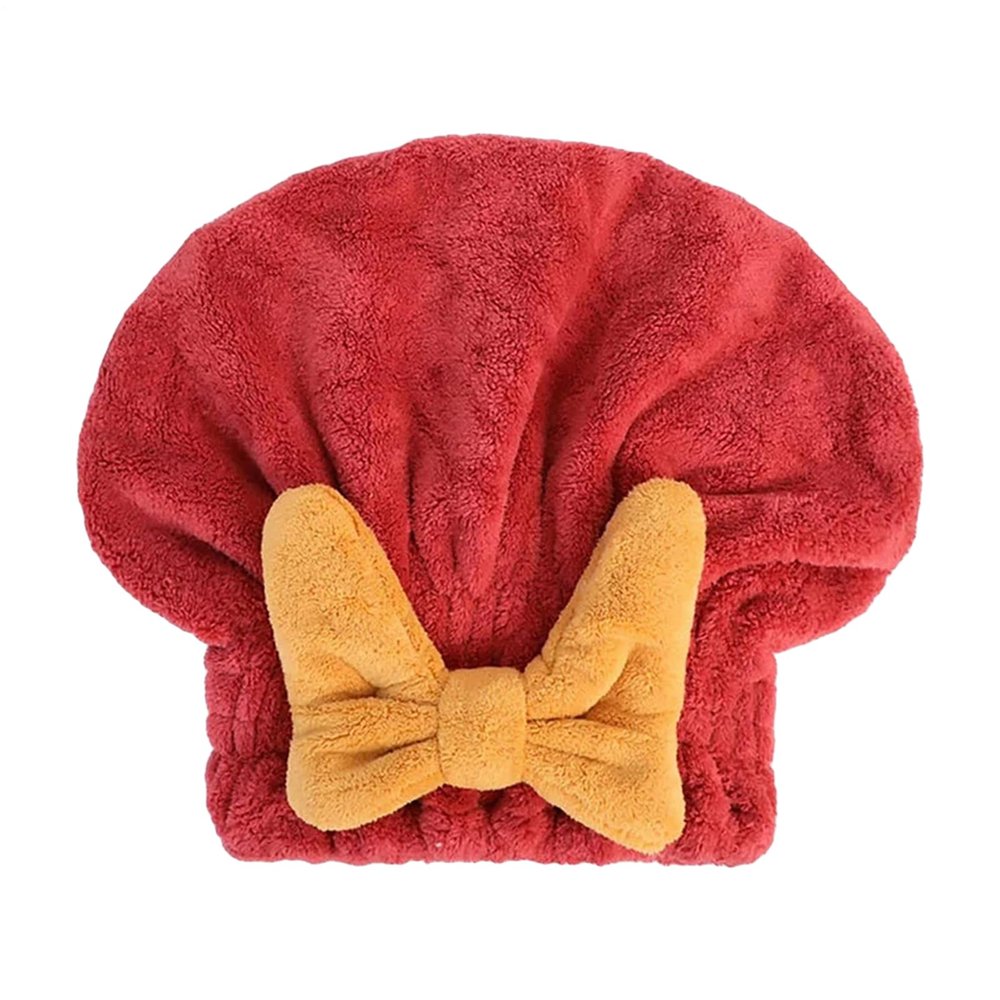 Absorbent Head Wrap Cap - 27x26cm Wet Hair Drying, Soft Gentle Bowknot Design, Versatile Cap Wrap Function, Simplifies Hair Care, Home Vacation Beach Swimming Shower | for Bathing Gym Routine