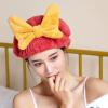 Absorbent Head Wrap Cap - 27x26cm Wet Hair Drying, Soft Gentle Bowknot Design, Versatile Cap Wrap Function, Simplifies Hair Care, Home Vacation Beach Swimming Shower | for Bathing Gym Routine view 2