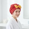 Absorbent Head Wrap Cap - 27x26cm Wet Hair Drying, Soft Gentle Bowknot Design, Versatile Cap Wrap Function, Simplifies Hair Care, Home Vacation Beach Swimming Shower | for Bathing Gym Routine view 3