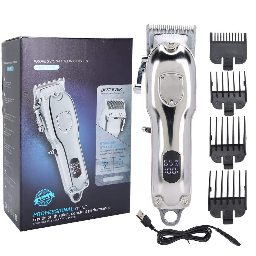 Dlioutrnm USB Charging Salon Electric Hair Clipper, Professional Hair Trimmer with, Adjustable Comb for 3mm/6mm/9mm/12mm Length, Rechargeable Hair Cutting Machine for M