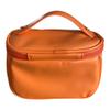 Adjour Cosmetic Bag with Top Handle, Orange, Water-Resistant Synthetic Leather, 8.5 x 8 x 6 Inches, Vanity Case for Travel and Daily Makeup Storage view 2