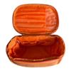 Adjour Cosmetic Bag with Top Handle, Orange, Water-Resistant Synthetic Leather, 8.5 x 8 x 6 Inches, Vanity Case for Travel and Daily Makeup Storage view 3