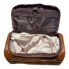 Adjour Brown Waterproof PU Leather Hanging Toiletry Pouch view 2