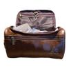 Adjour Brown Waterproof PU Leather Hanging Toiletry Pouch view 3